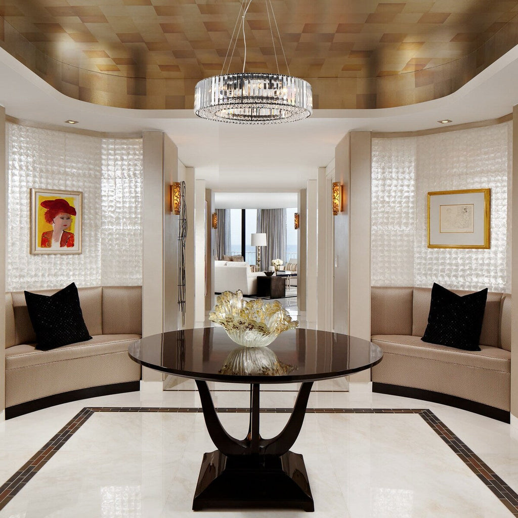 24,8 Zoll (63 cm) hoher, 8-flammiger Kronleuchter im Landhausstil, Kristallkronleuchter, Trommelkronleuchter für Esszimmer, Wohnzimmer, Schlafzimmer, Küche