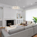 24,8 Zoll (63 cm) hoher, 8-flammiger Kronleuchter im Landhausstil, Kristallkronleuchter, Trommelkronleuchter für Esszimmer, Wohnzimmer, Schlafzimmer, Küche