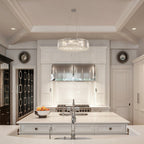 24,8 Zoll (63 cm) hoher, 8-flammiger Kronleuchter im Landhausstil, Kristallkronleuchter, Trommelkronleuchter für Esszimmer, Wohnzimmer, Schlafzimmer, Küche