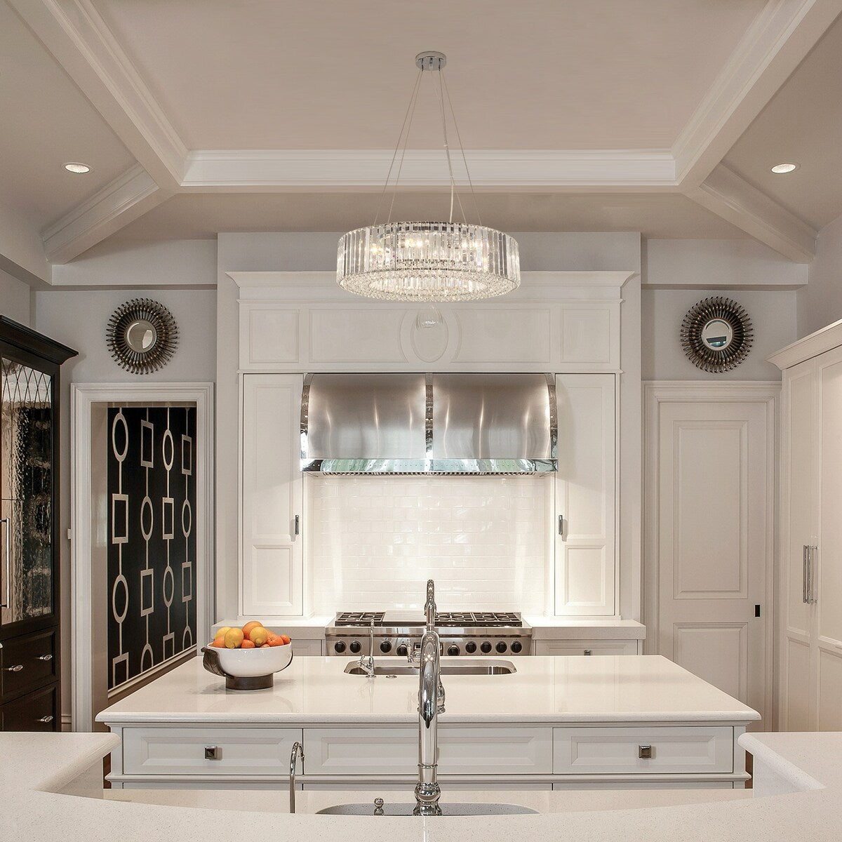 24,8 Zoll (63 cm) hoher, 8-flammiger Kronleuchter im Landhausstil, Kristallkronleuchter, Trommelkronleuchter für Esszimmer, Wohnzimmer, Schlafzimmer, Küche