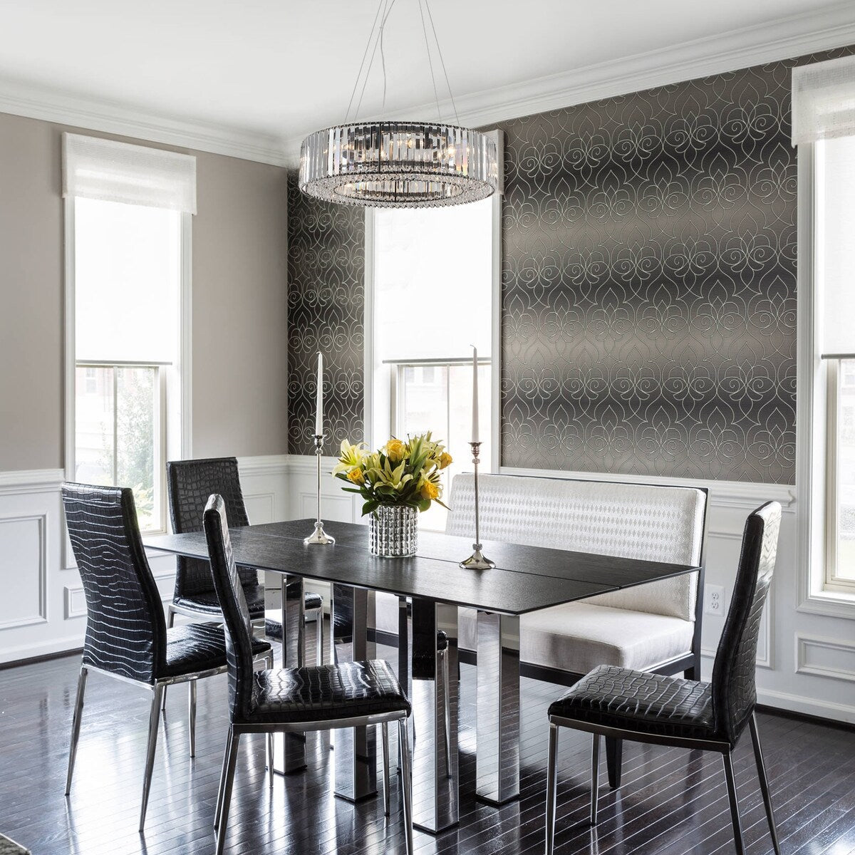 24,8 Zoll (63 cm) hoher, 8-flammiger Kronleuchter im Landhausstil, Kristallkronleuchter, Trommelkronleuchter für Esszimmer, Wohnzimmer, Schlafzimmer, Küche