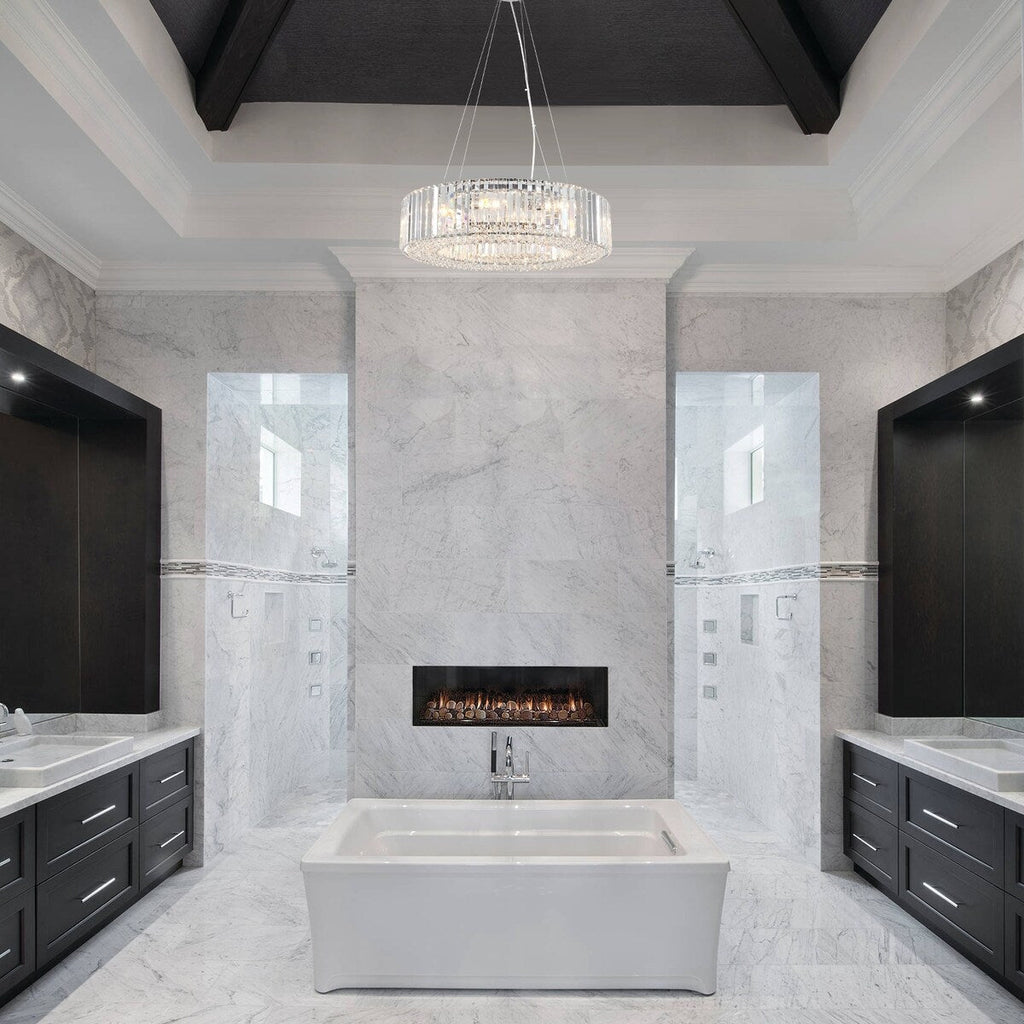 24,8 Zoll (63 cm) hoher, 8-flammiger Kronleuchter im Landhausstil, Kristallkronleuchter, Trommelkronleuchter für Esszimmer, Wohnzimmer, Schlafzimmer, Küche