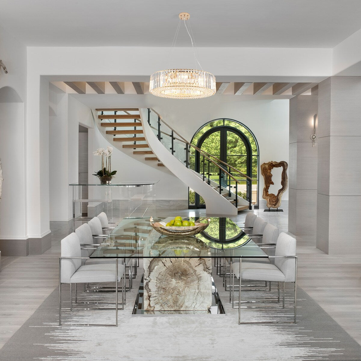 24,8 Zoll (63 cm) hoher, 8-flammiger Kronleuchter im Landhausstil, Kristallkronleuchter, Trommelkronleuchter für Esszimmer, Wohnzimmer, Schlafzimmer, Küche