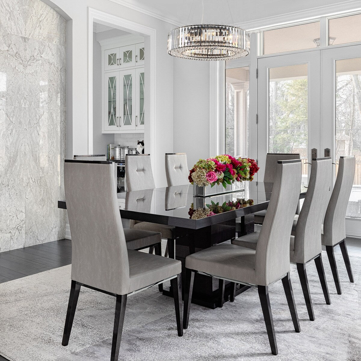 24,8 Zoll (63 cm) hoher, 8-flammiger Kronleuchter im Landhausstil, Kristallkronleuchter, Trommelkronleuchter für Esszimmer, Wohnzimmer, Schlafzimmer, Küche