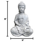 25,6 Zoll große, leichte Betonstatue eines meditierenden Buddhas