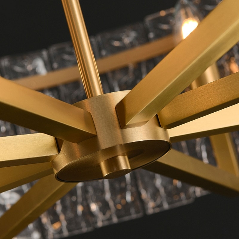 26 Zoll (ca. 66 cm) großer, moderner Kristall-Kronleuchter in Trommelform mit 6 Leuchten, glamourös, dimmbar, für Kücheninseln und Esszimmer. Mit Milchglas.