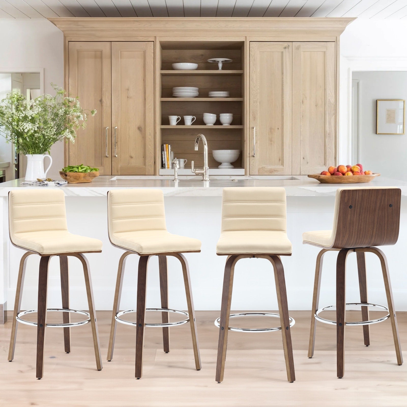 26/29 Barhocker/Tresenhocker aus Kunstleder, drehbar, 2er-/3er-Set