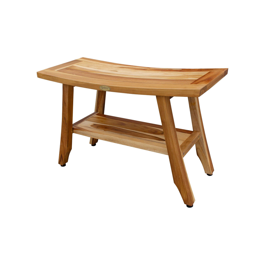 EcoDecors 71 cm (28 Zoll) Teak-Duschbank, Holzbank, Badezimmerbank, Teak-Badezimmerbank, Teak-Duschhocker, Teak-Duschsitz