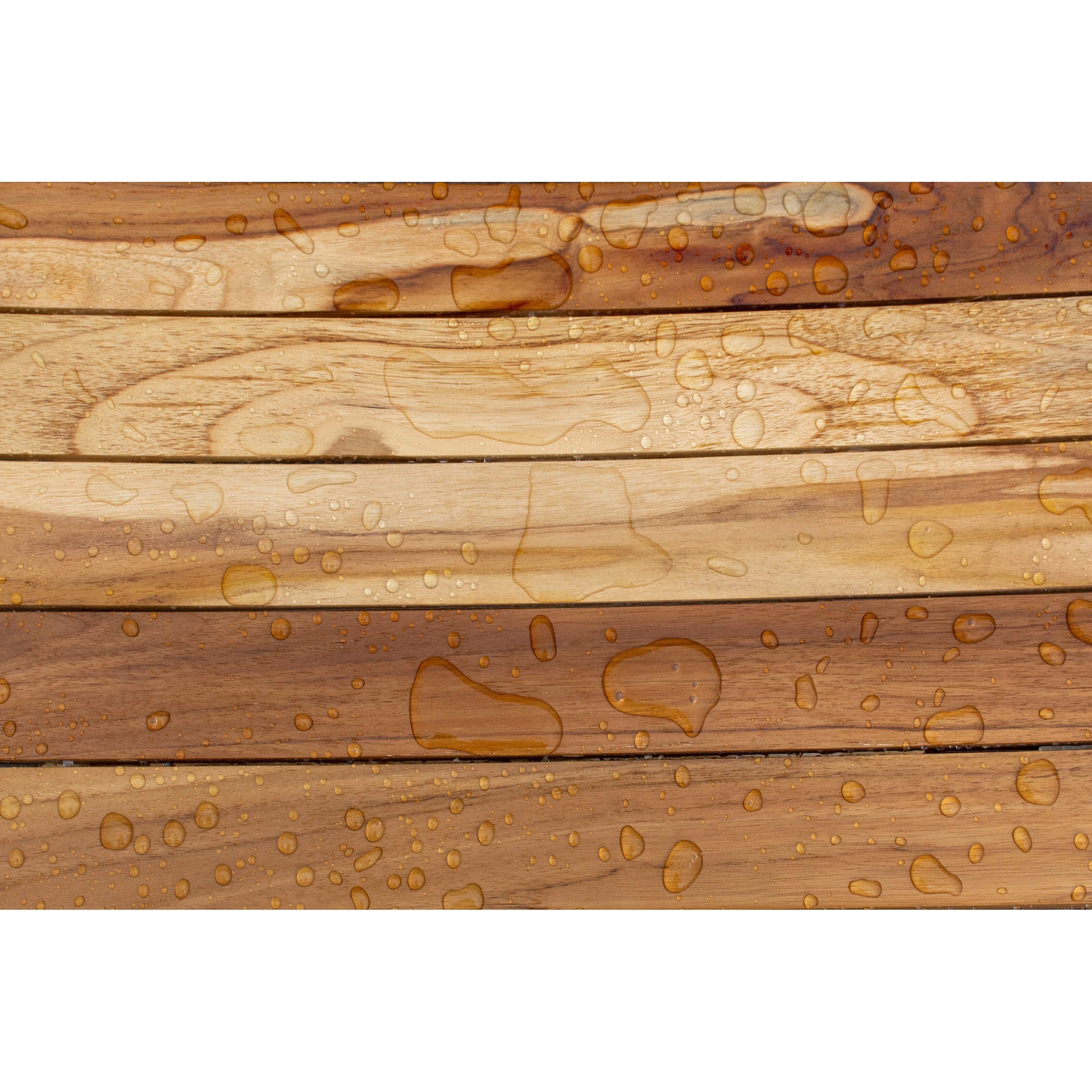 EcoDecors 71 cm (28 Zoll) Teak-Duschbank, Holzbank, Badezimmerbank, Teak-Badezimmerbank, Teak-Duschhocker, Teak-Duschsitz