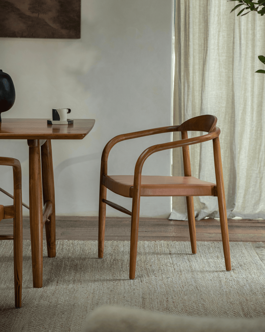 Halbmond-Ledersessel