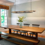 3/5-flammige integrierte LED-Kronleuchter-Pendelleuchte aus Holz für Kücheninseln