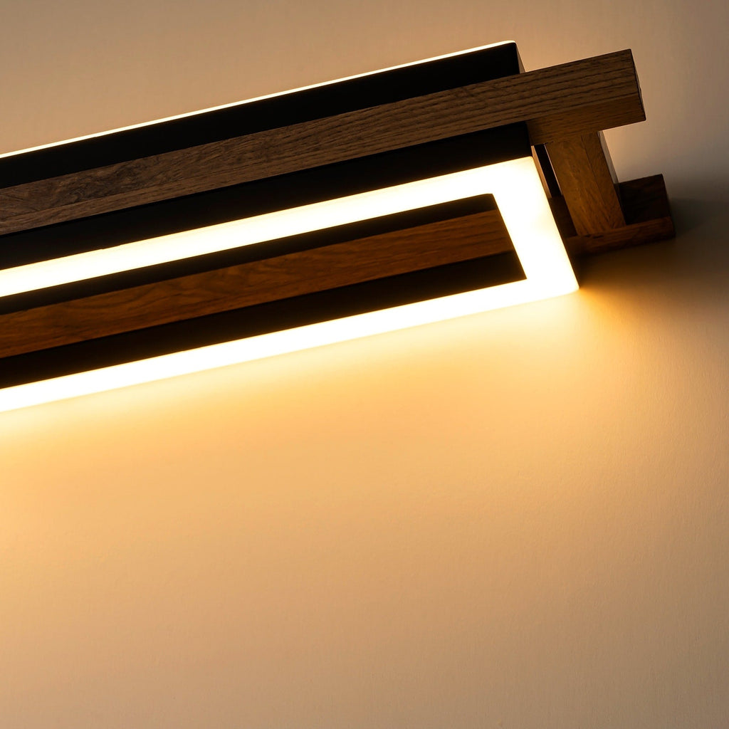 3/5-flammige integrierte LED-Kronleuchter-Pendelleuchte aus Holz für Kücheninseln