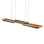 3/5-flammige integrierte LED-Kronleuchter-Pendelleuchte aus Holz für Kücheninseln