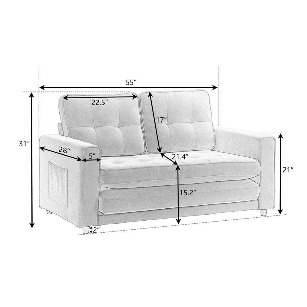 3-fach faltbares Futon-Schlafsofa