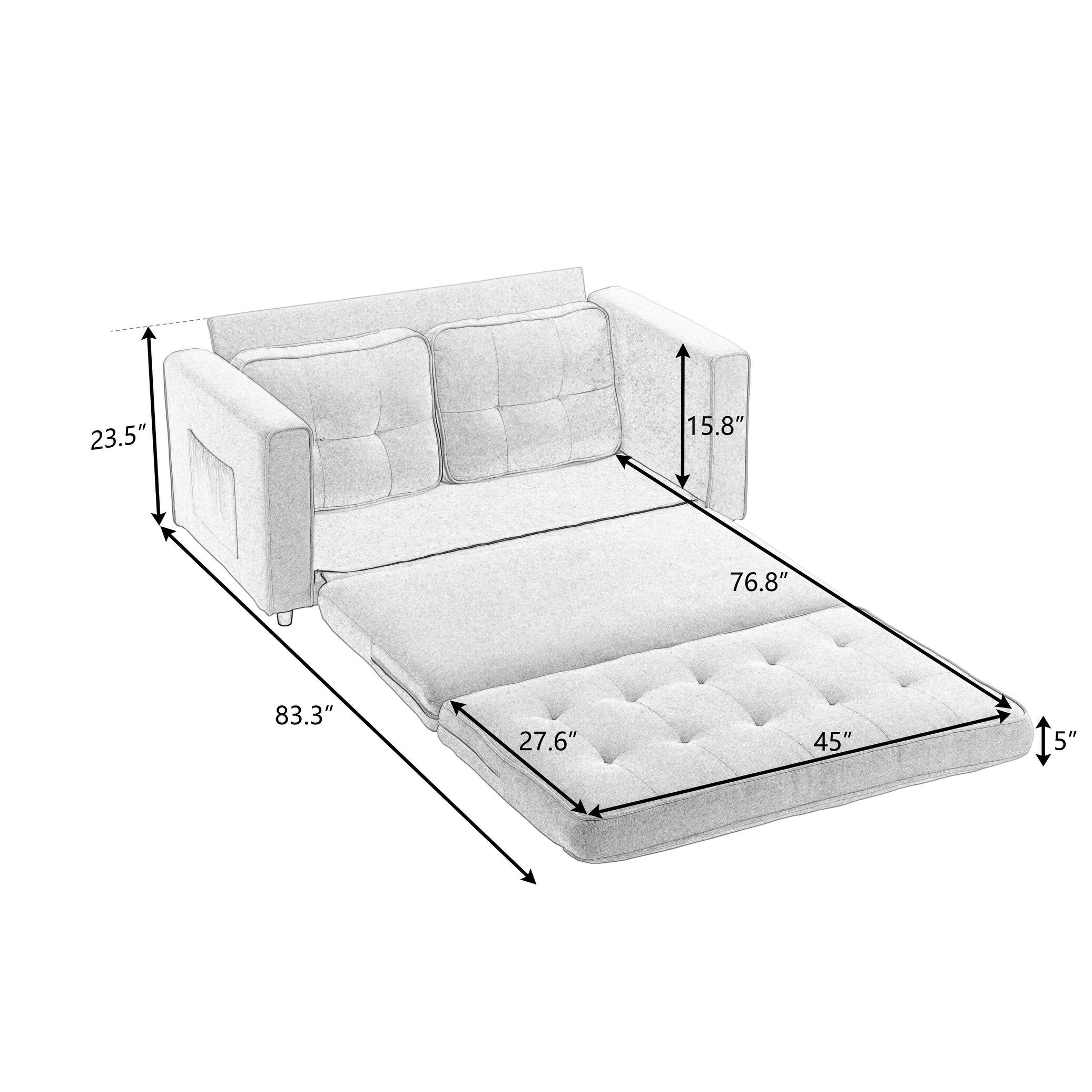 3-fach faltbares Futon-Schlafsofa