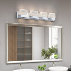 C Cattleya Edelstahl 3000K LED-Spiegelleuchte mit integrierten Kunstglasschirmen – Chrom