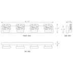 C Cattleya Edelstahl 3000K LED-Spiegelleuchte mit integrierten Kunstglasschirmen – Chrom