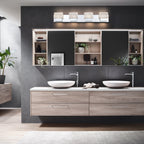 C Cattleya Edelstahl 3000K LED-Spiegelleuchte mit integrierten Kunstglasschirmen – Chrom