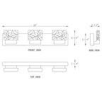 C Cattleya Edelstahl 3000K LED-Spiegelleuchte mit integrierten Kunstglasschirmen – Chrom