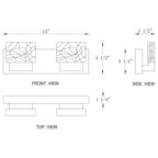 C Cattleya Edelstahl 3000K LED-Spiegelleuchte mit integrierten Kunstglasschirmen – Chrom