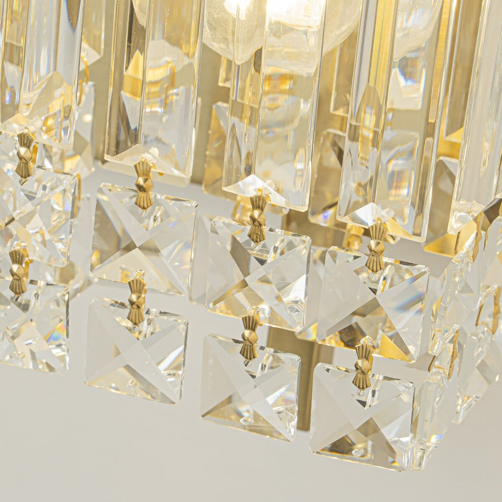 Moderne 3-flammige, glamouröse Badezimmer-Wandleuchte mit Kristalloptik für den Spiegel