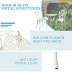 3-teiliges Aluminium-Gartenmöbelset „Schmetterlingstisch und -stühle“ mit Schirmloch