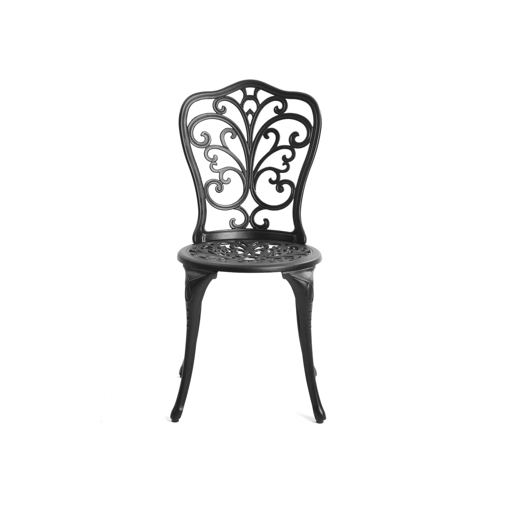 3-teiliges Aluminium-Gartenmöbelset „Schmetterlingstisch und -stühle“ mit Schirmloch