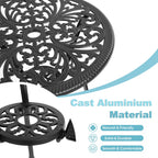 3-teiliges Aluminium-Gartenmöbelset „Schmetterlingstisch und -stühle“ mit Schirmloch
