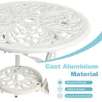 3-teiliges Aluminium-Gartenmöbelset „Schmetterlingstisch und -stühle“ mit Schirmloch