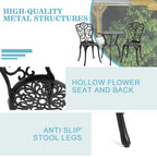 3-teiliges Aluminium-Gartenmöbelset „Schmetterlingstisch und -stühle“ mit Schirmloch