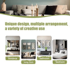 3-teiliges rechteckiges Wandspiegel-Set aus schwarzem Metall – 31,9 cm H x 15,75 cm B x 0,75 cm T