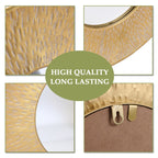 3-teiliges Set runder Wandspiegel aus goldfarbenem Metall – 22,25 cm Durchmesser x 2,36 cm Tiefe