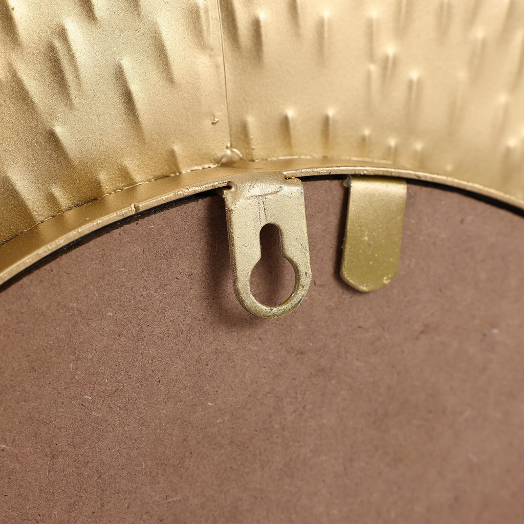 3-teiliges Set runder Wandspiegel aus goldfarbenem Metall – 22,25 cm Durchmesser x 2,36 cm Tiefe