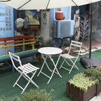 3-teiliges minimalistisches Bistro-Set für die Terrasse, bestehend aus klappbarem runden Tisch und Stühlen – 3-teiliges Terrassen-Bistro-Set