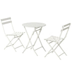 3-teiliges minimalistisches Bistro-Set für die Terrasse, bestehend aus klappbarem runden Tisch und Stühlen – 3-teiliges Terrassen-Bistro-Set