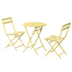 3-teiliges minimalistisches Bistro-Set für die Terrasse, bestehend aus klappbarem runden Tisch und Stühlen – 3-teiliges Terrassen-Bistro-Set
