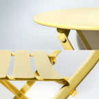 3-teiliges minimalistisches Bistro-Set für die Terrasse, bestehend aus klappbarem runden Tisch und Stühlen – 3-teiliges Terrassen-Bistro-Set