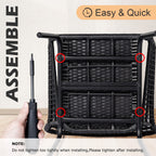 3-teiliges Bistro-Set aus Rattan für den Außenbereich, wetterfeste Rattanmöbel, Terrassenstühle mit Kissen