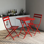 3-teiliges minimalistisches Bistro-Set für die Terrasse, bestehend aus klappbarem quadratischem Tisch und Stühlen