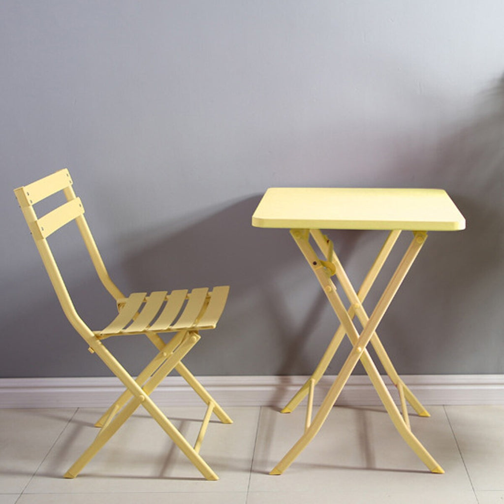 3-teiliges minimalistisches Bistro-Set für die Terrasse, bestehend aus klappbarem quadratischem Tisch und Stühlen