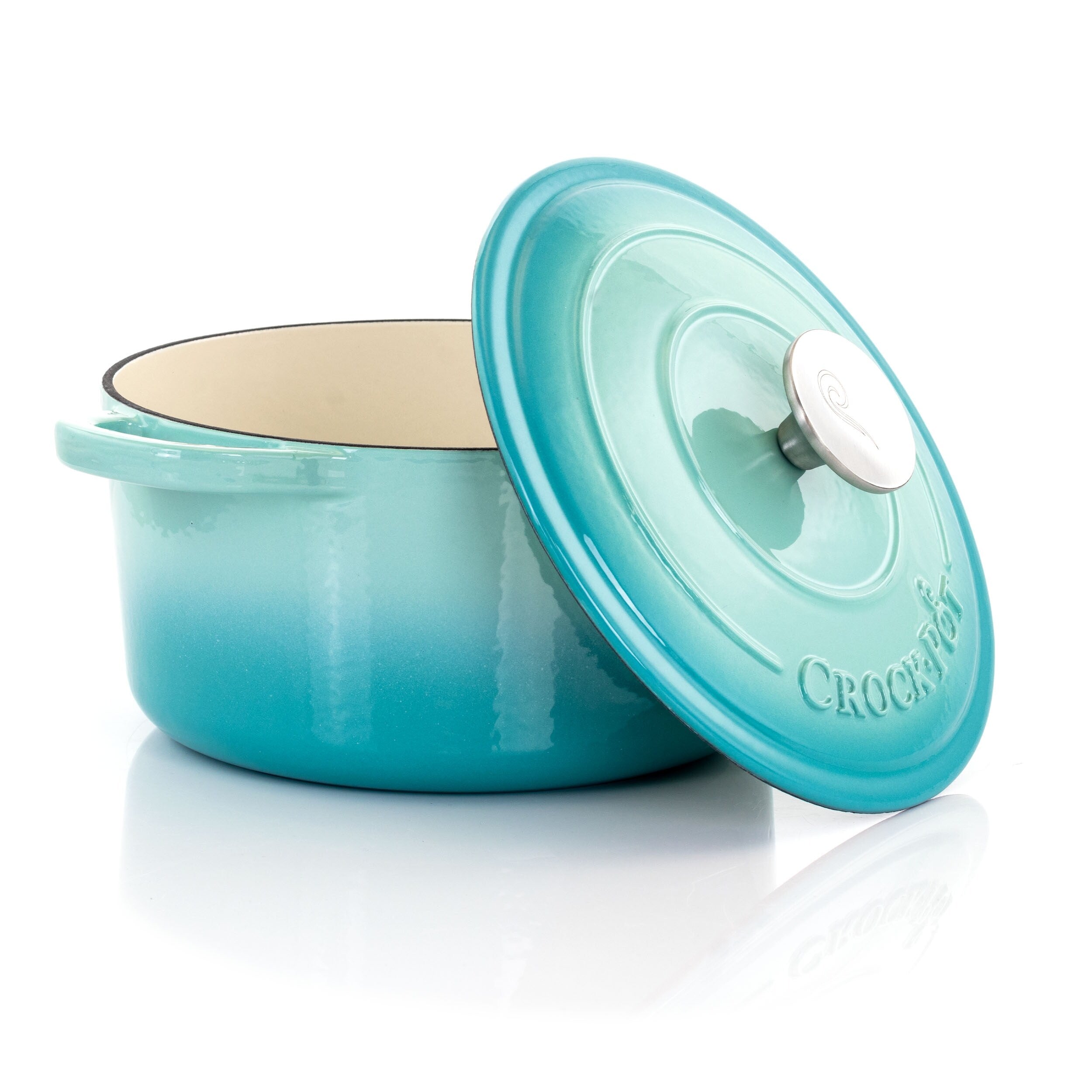 3-Quart-Schmortopf aus emailliertem Gusseisen in Arktis-Türkis