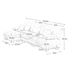 Modulares 3-Sitzer-Ecksofa, tiefe Sitzfläche, L-förmige Wolkencouch mit ausziehbarem Hocker für das Wohnzimmer