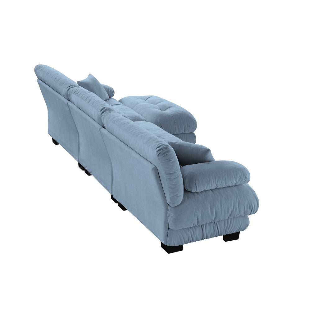 Modulares 3-Sitzer-Ecksofa, tiefe Sitzfläche, L-förmige Wolkencouch mit ausziehbarem Hocker für das Wohnzimmer