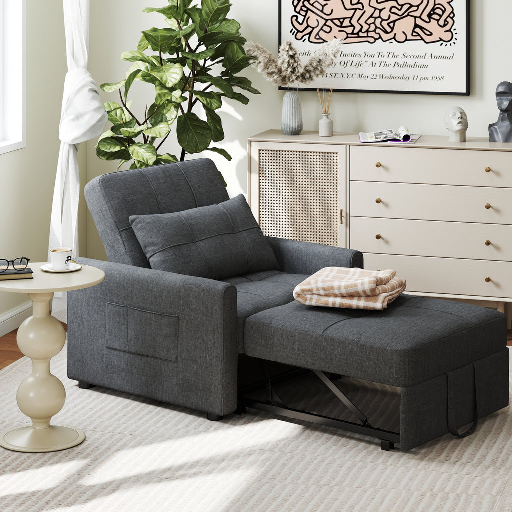 3-in-1 verstellbares Schlafsofa, Ausziehsessel-Sofa, wandelbares Klappbett für das Wohnzimmer