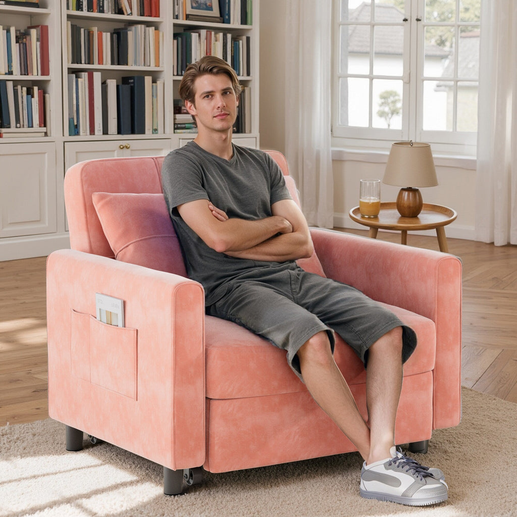 3-in-1 verstellbares Schlafsofa, Ausziehsessel-Sofa, wandelbares Klappbett für das Wohnzimmer