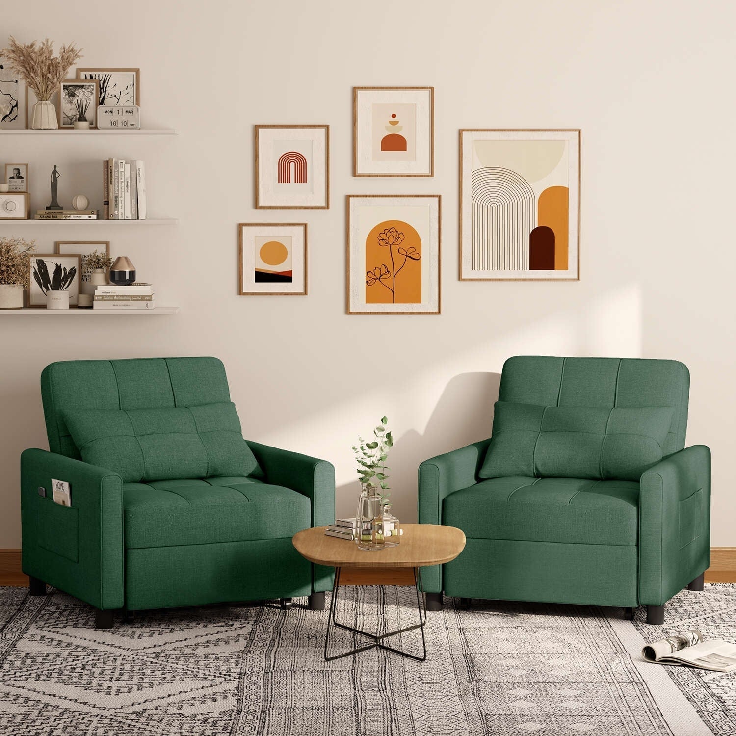 3-in-1 verstellbares Schlafsofa, Ausziehsessel-Sofa, wandelbares Klappbett für das Wohnzimmer