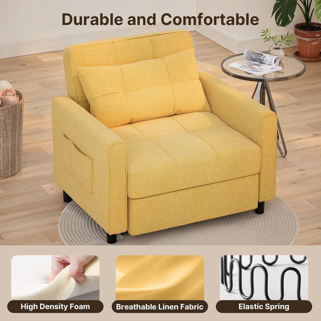 3-in-1 verstellbares Schlafsofa, Ausziehsessel-Sofa, wandelbares Klappbett für das Wohnzimmer