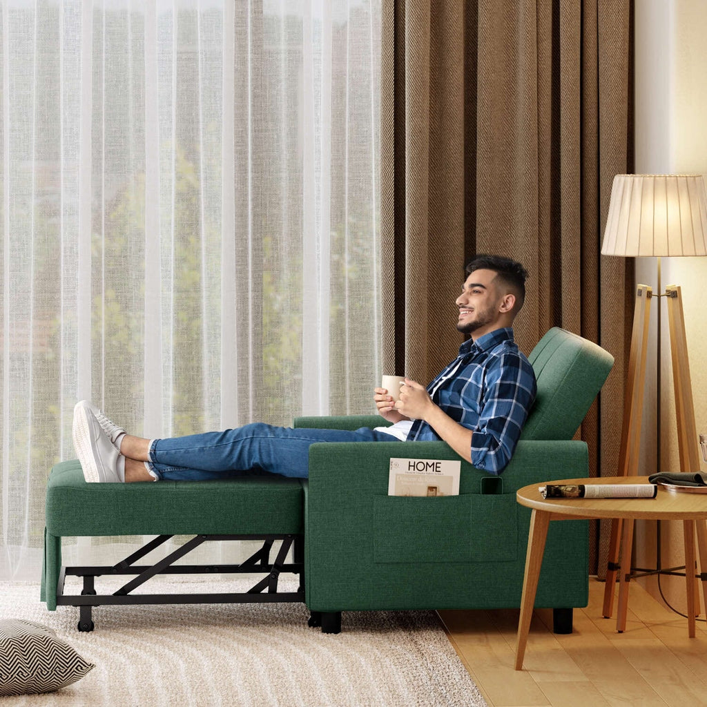 3-in-1 verstellbares Schlafsofa, Ausziehsessel-Sofa, wandelbares Klappbett für das Wohnzimmer