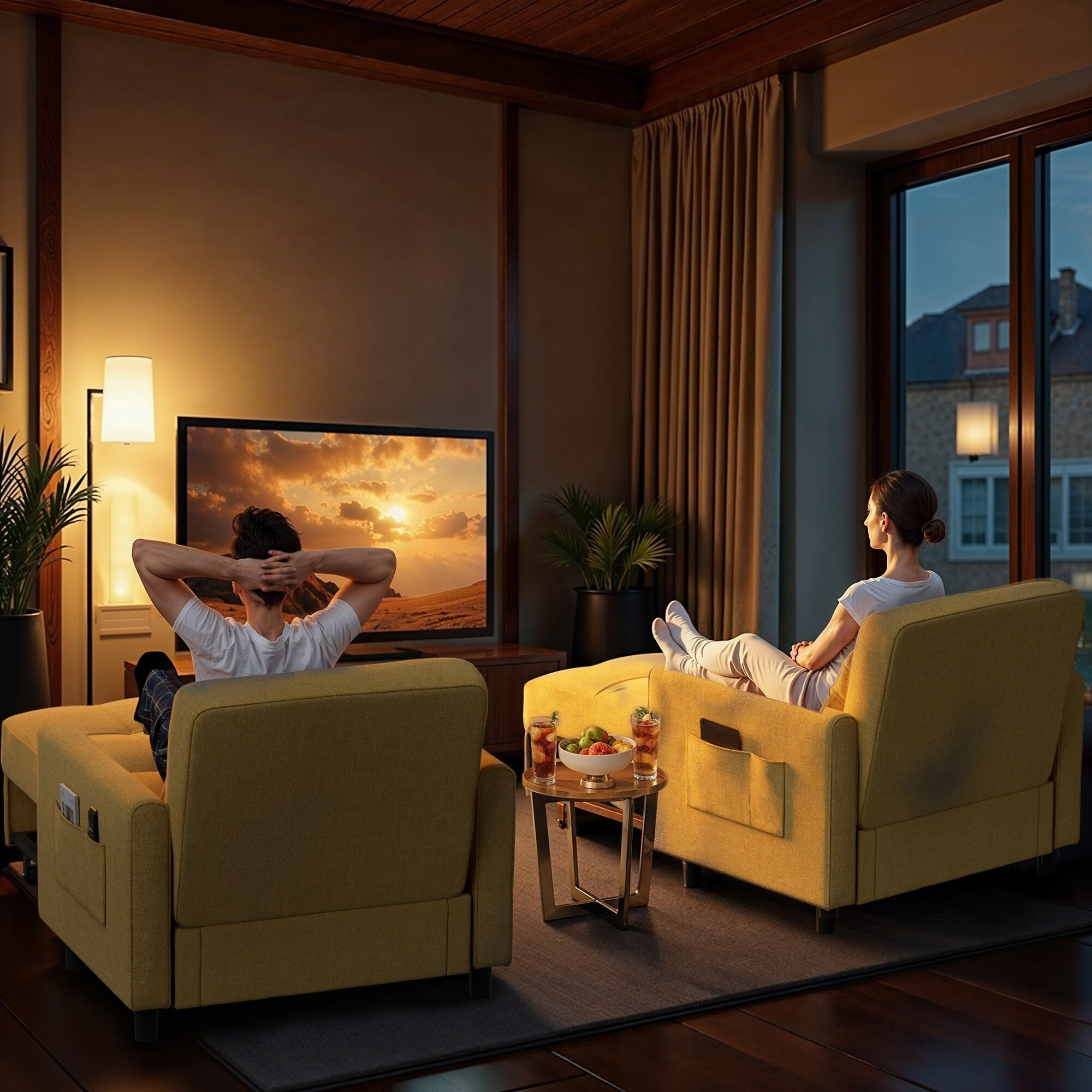 3-in-1 verstellbares Schlafsofa, Ausziehsessel-Sofa, wandelbares Klappbett für das Wohnzimmer