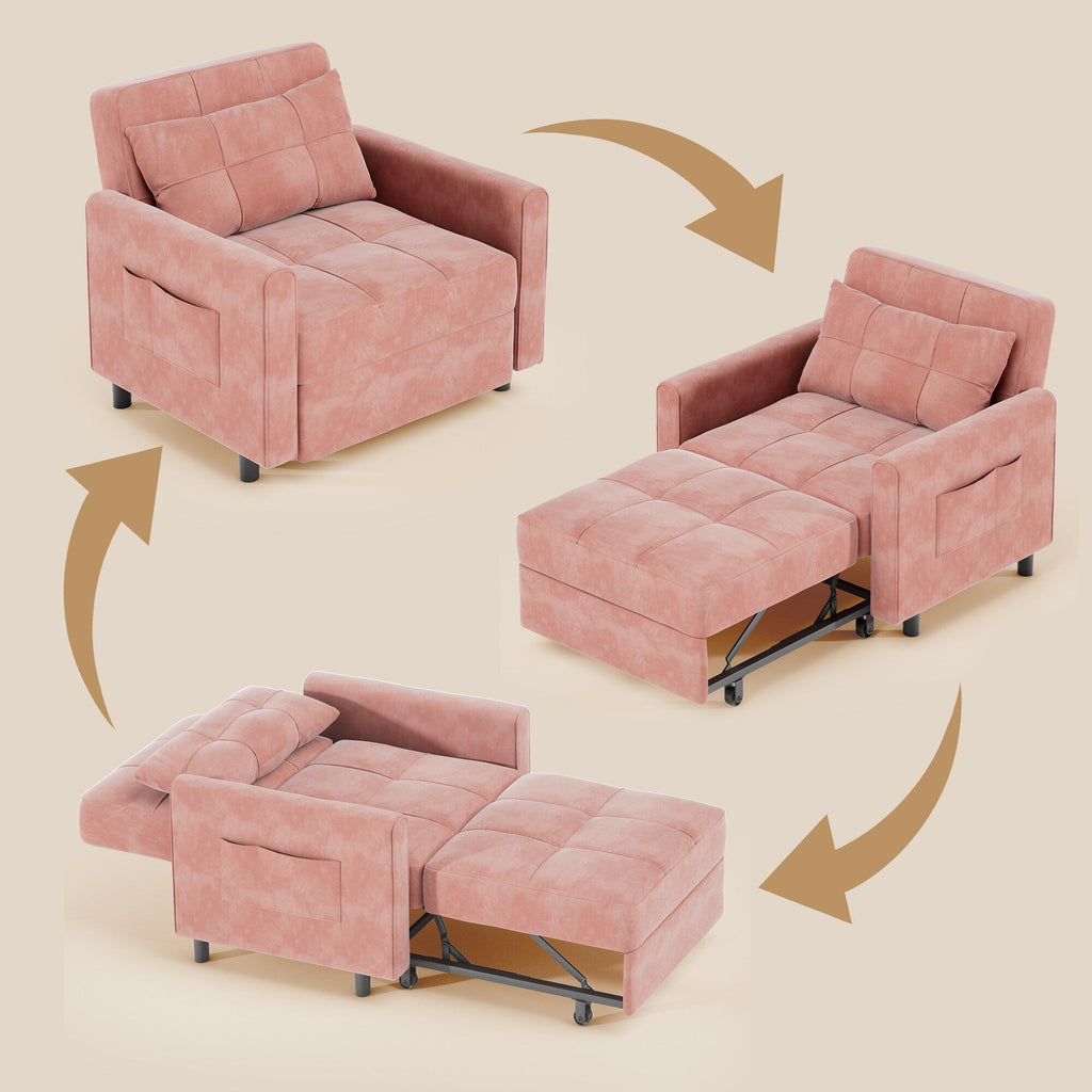 3-in-1 verstellbares Schlafsofa, Ausziehsessel-Sofa, wandelbares Klappbett für das Wohnzimmer